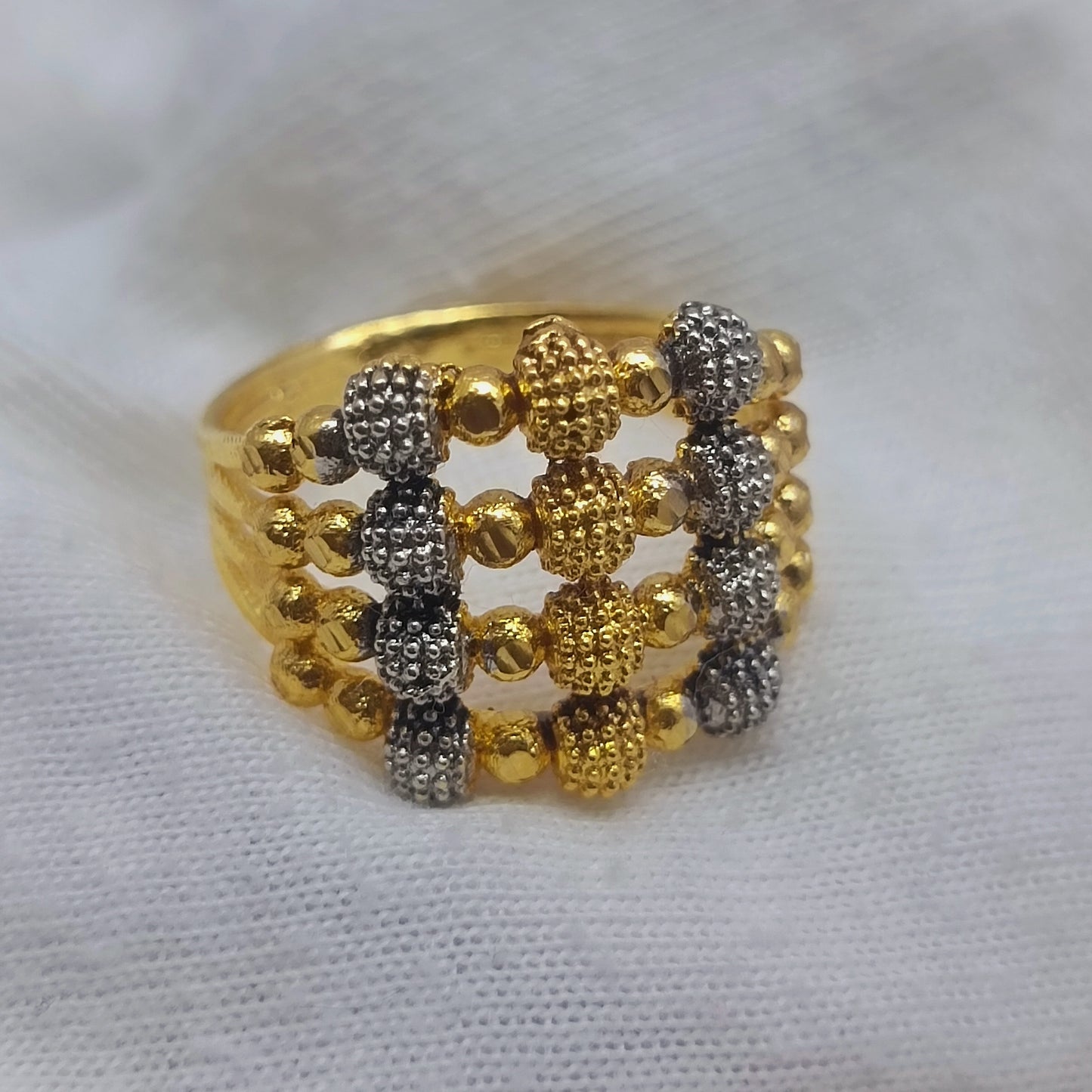 Premium Gold Plated Ball Design Ring for Women