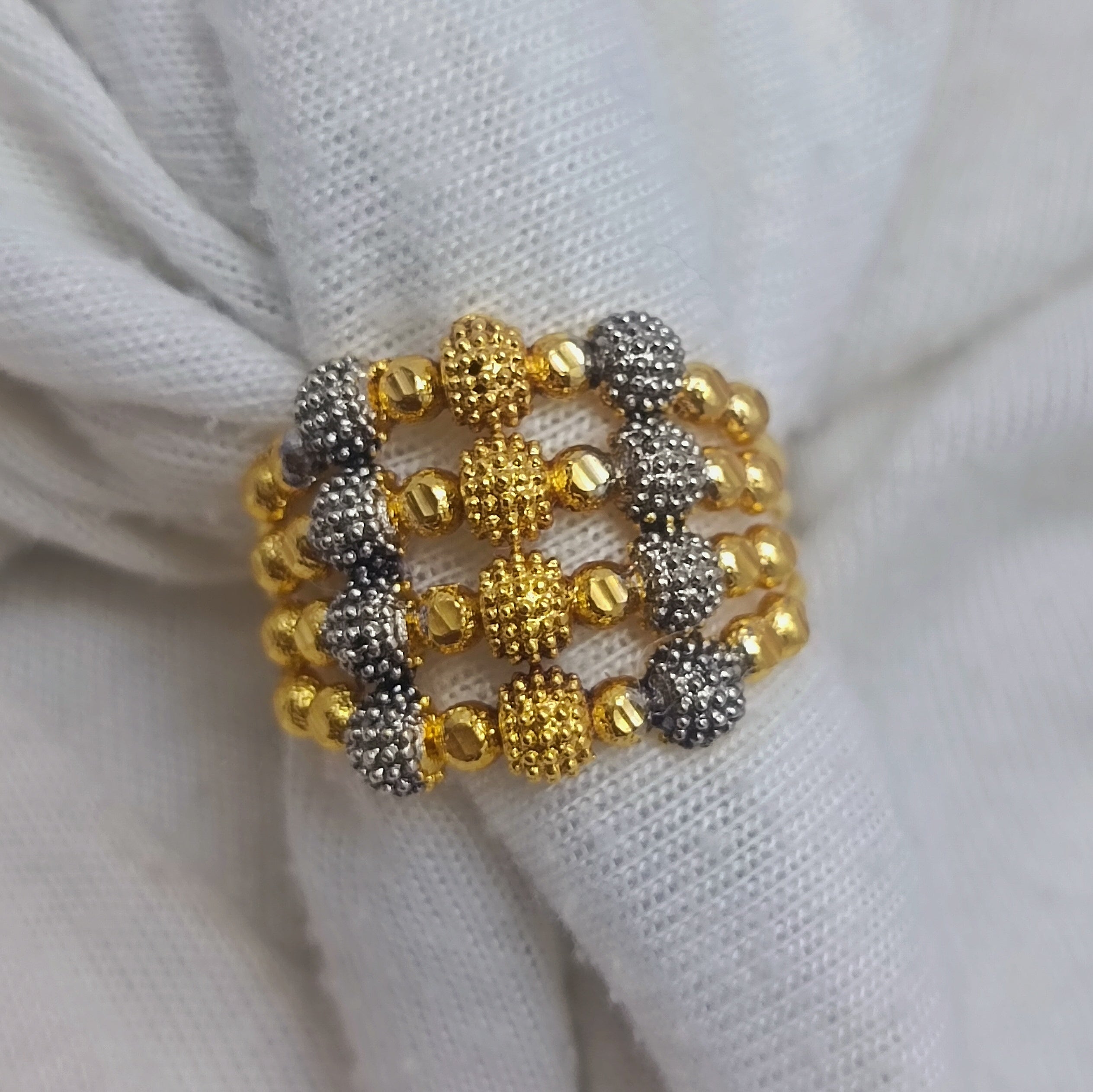 Premium Gold Plated Ball Design Ring /uk56