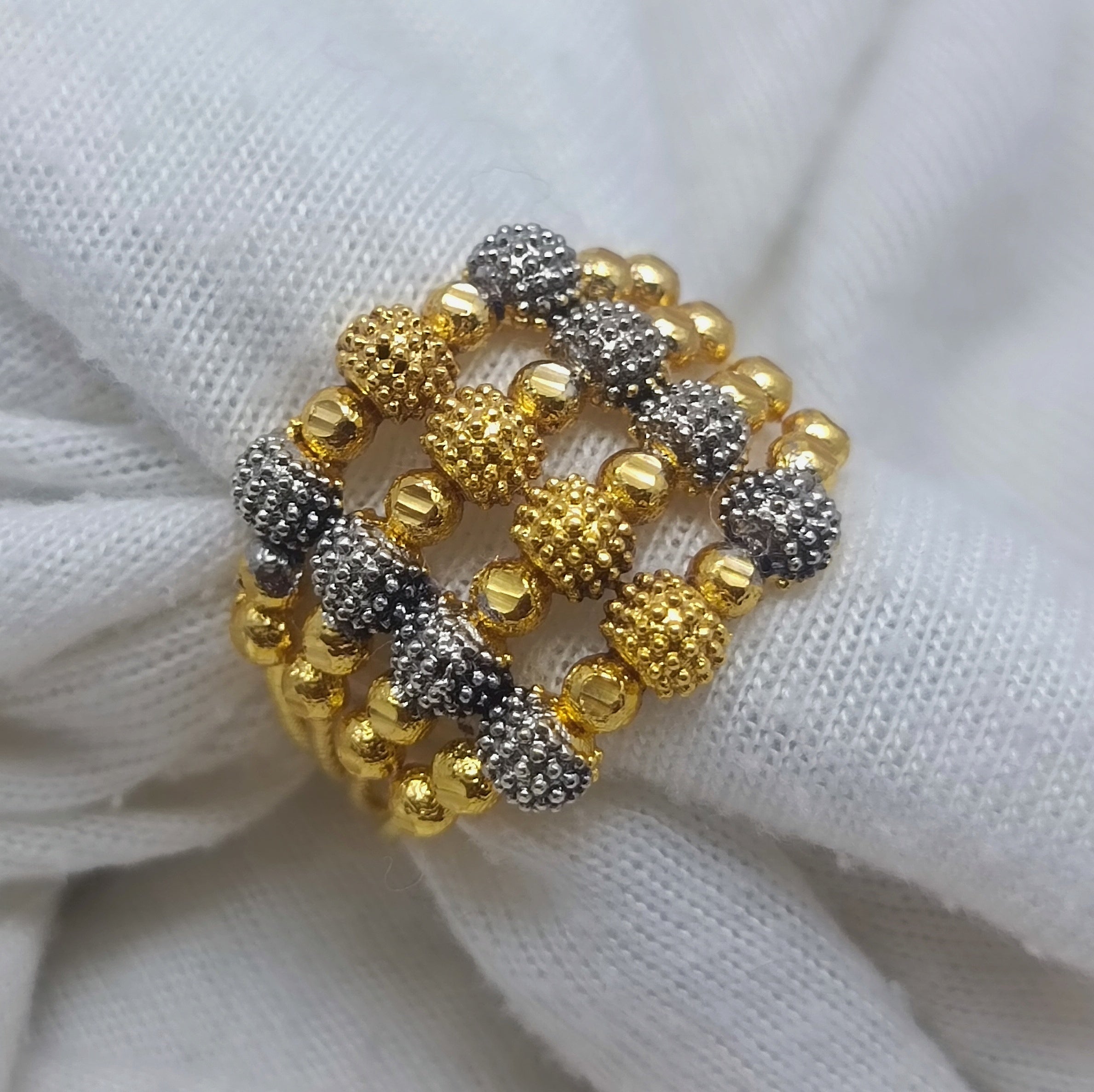 Premium Gold Plated Ball Design Ring /uk56