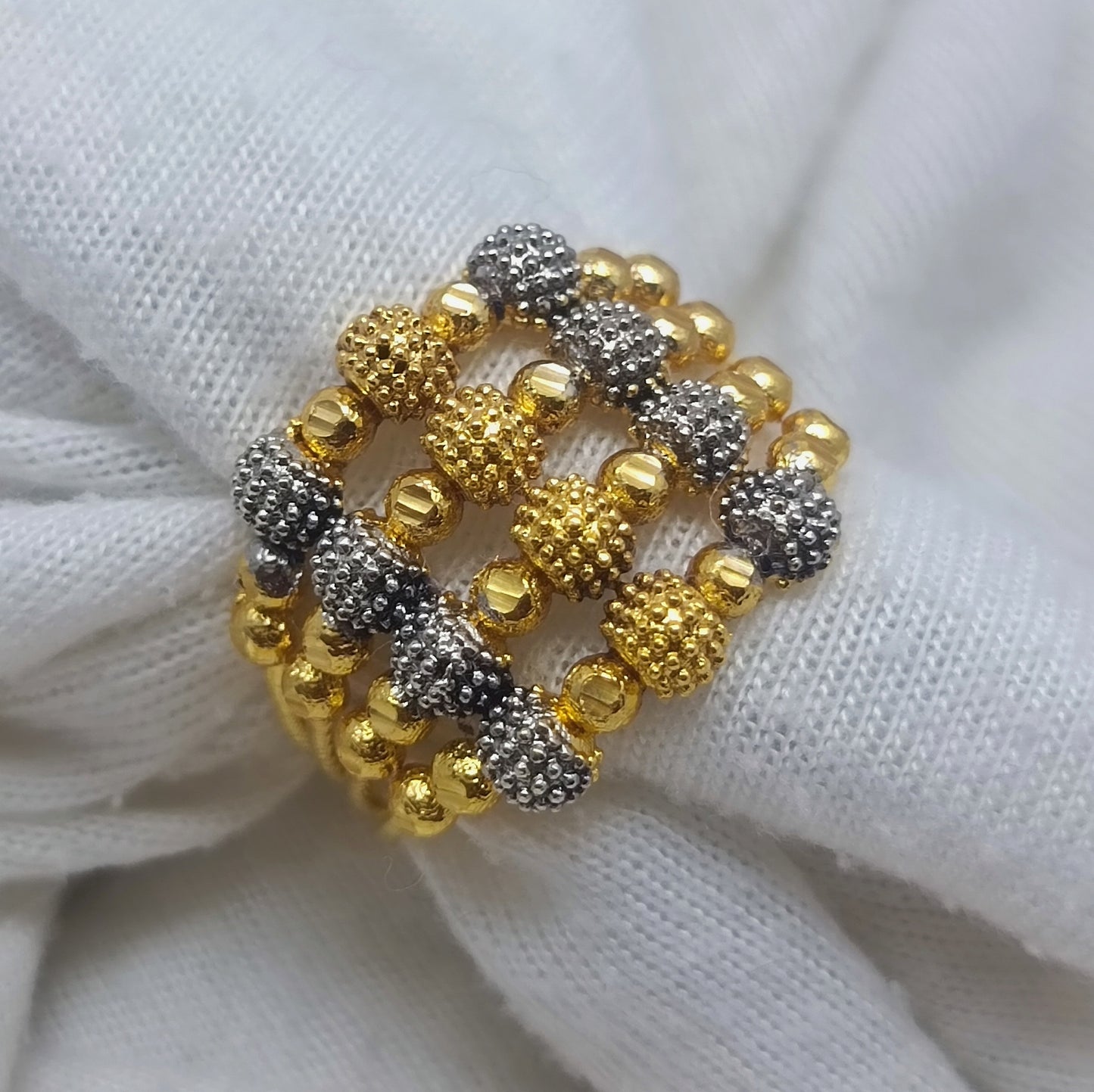 Premium Gold Plated Ball Design Ring for Women