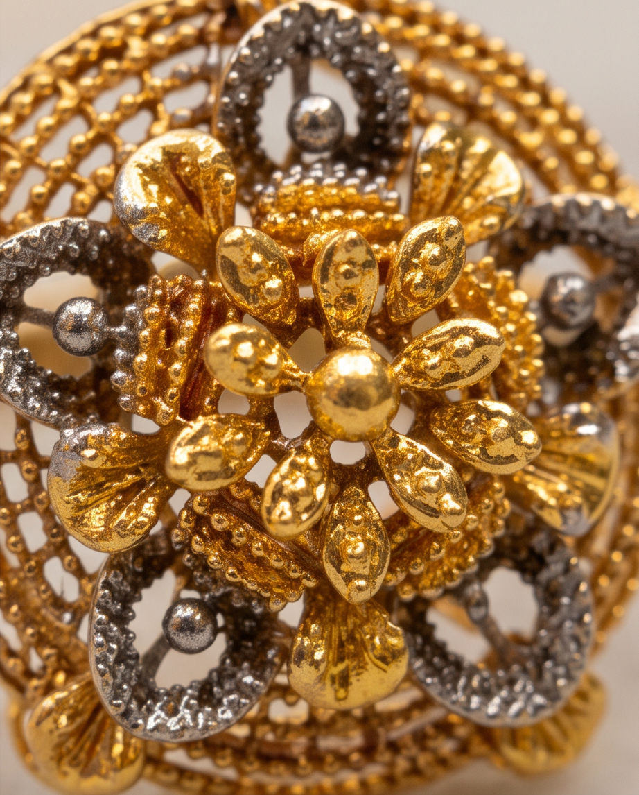 Traditional gold look ring