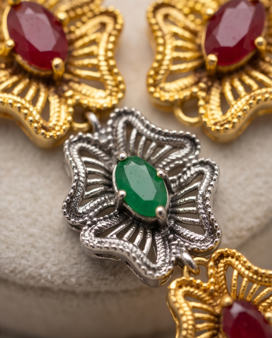 Dual-Tone Long Earrings