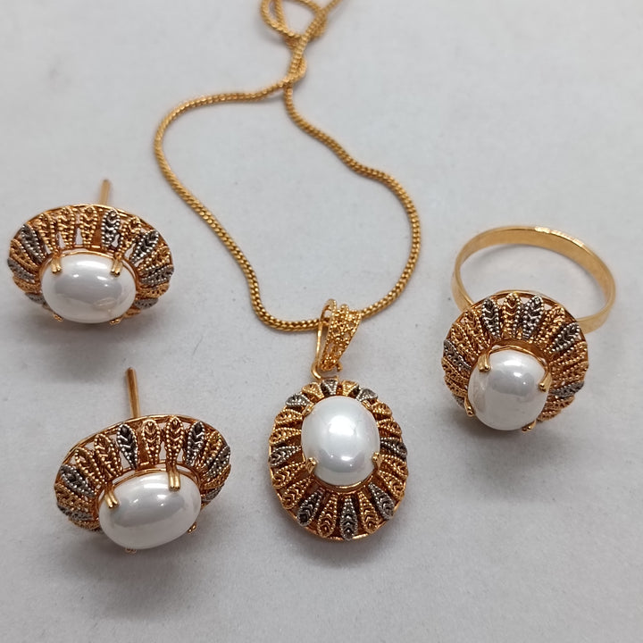 Pearl locket set 1187