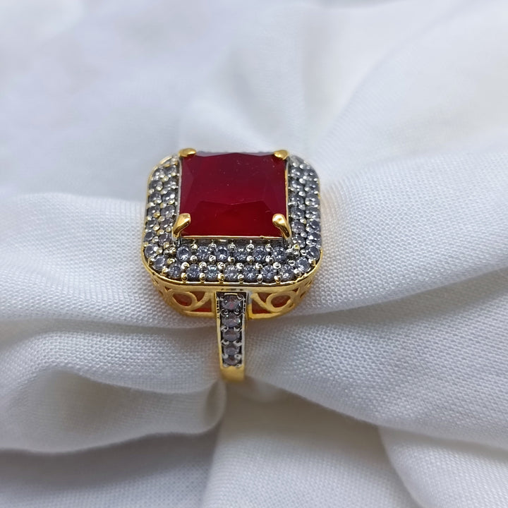 Beautiful red chetam  ring/uk18