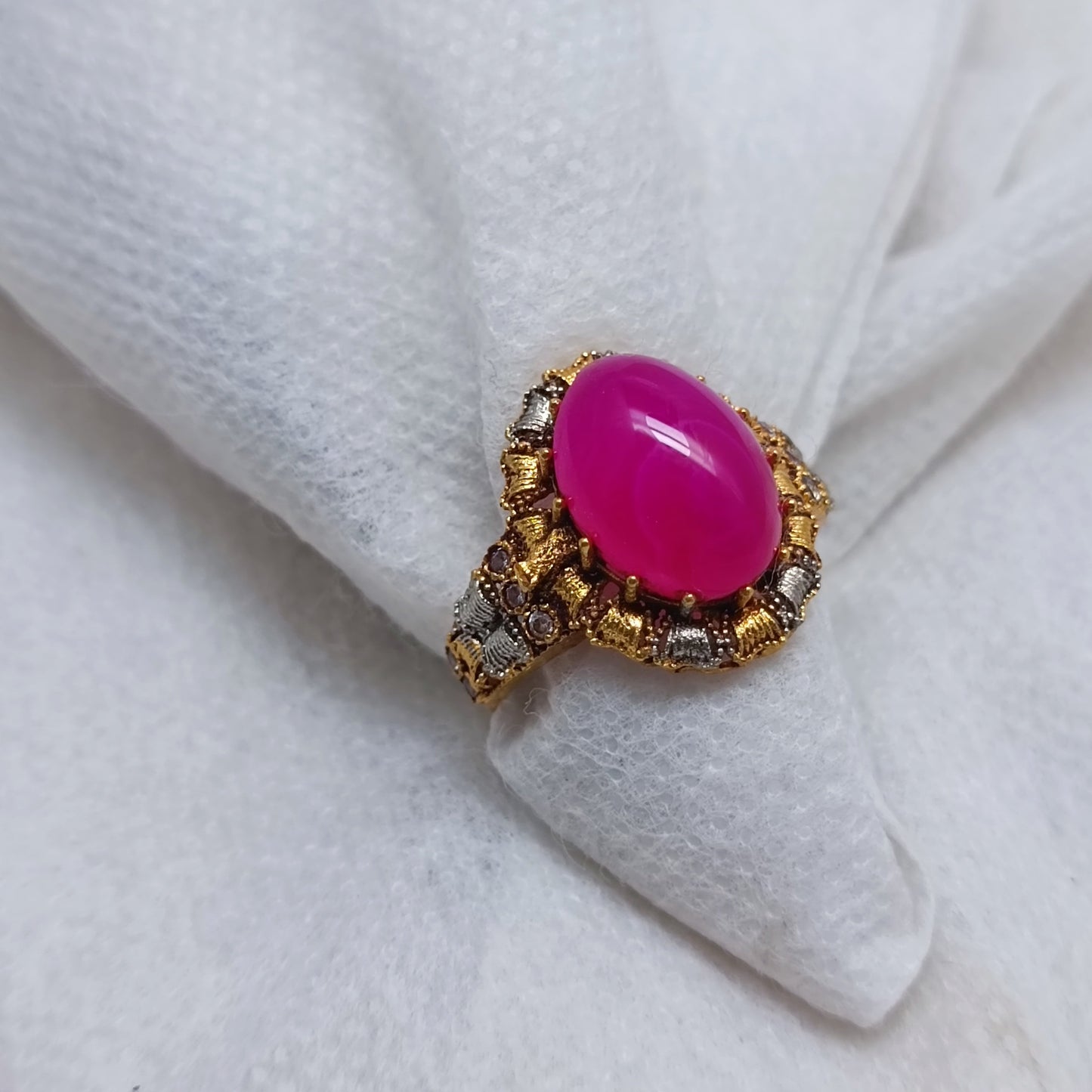 Handmade Gold Plated Gemstone Rings/uk28p