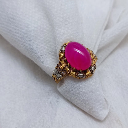 Handmade Gold Plated Gemstone Rings/uk28p