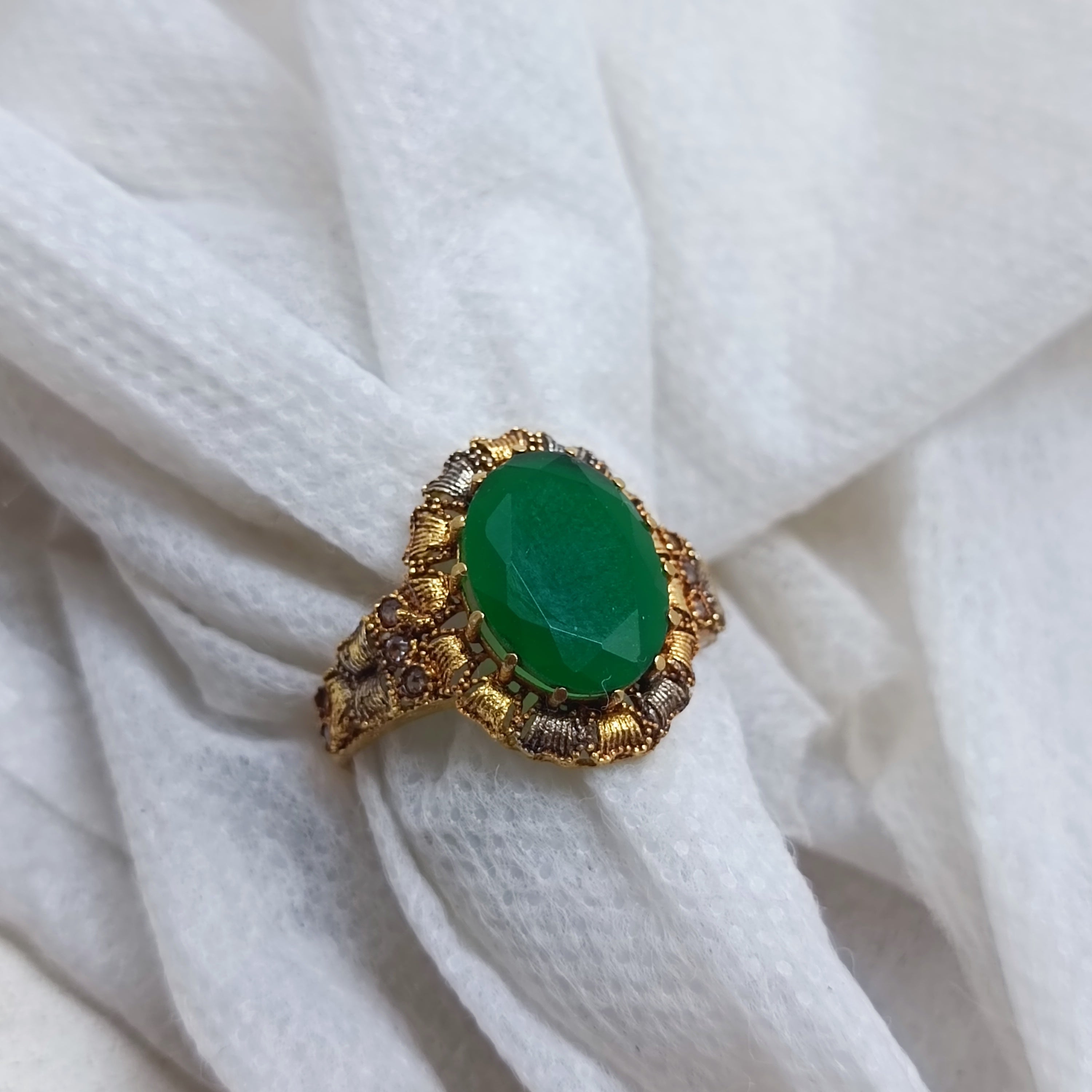Handmade Gold Plated Gemstone Ring/uk28gz