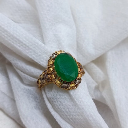 Handmade Gold Plated Gemstone Ring/uk28gz