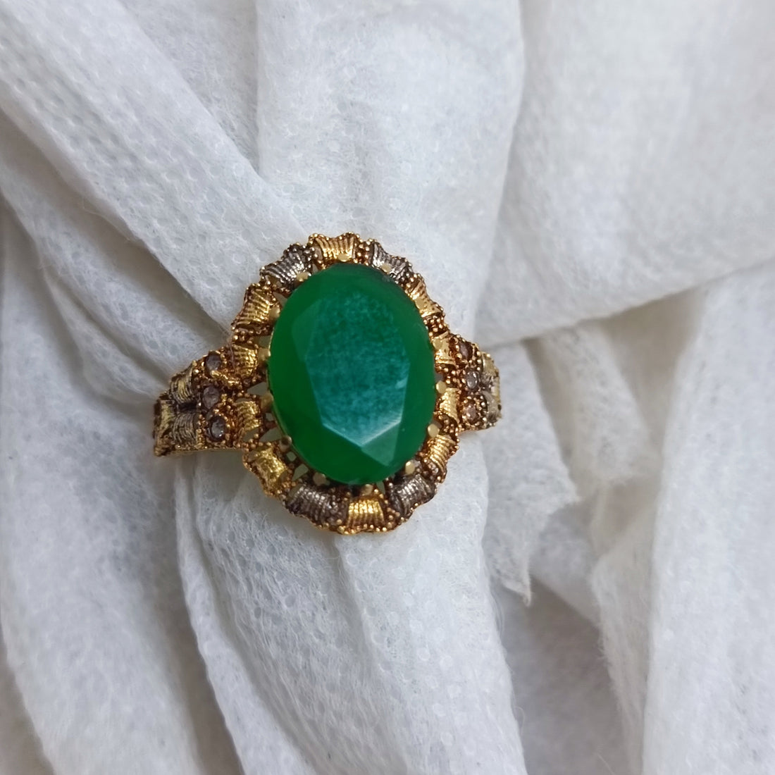 Handmade Gold Plated Gemstone Ring/uk28gz