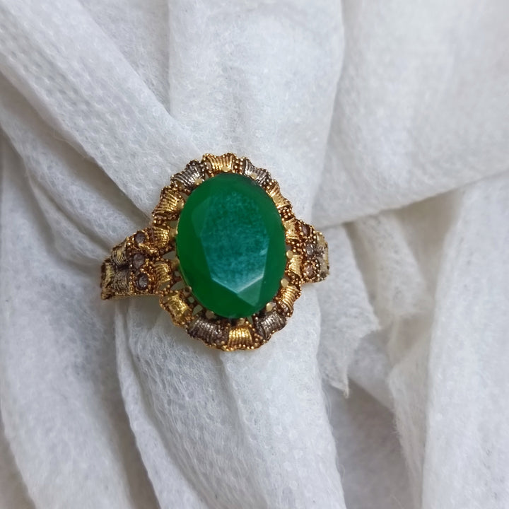 Handmade Gold Plated Gemstone Ring/uk28gz