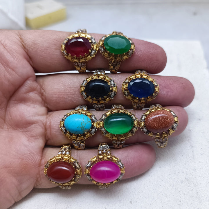 Handmade Gold Plated Gemstone Rings for Women/uk28g
