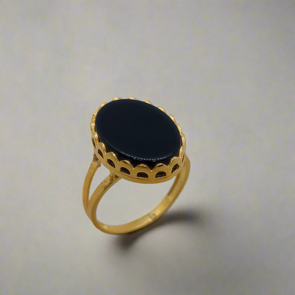 Beautiful black aqeeq ring 03