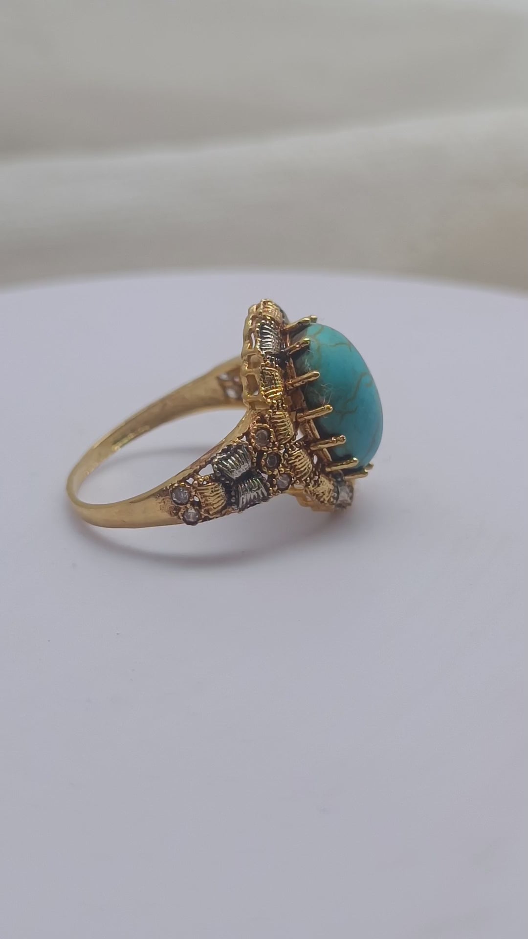 Handmade Gold Plated Gemstone Rings for Women/uk28