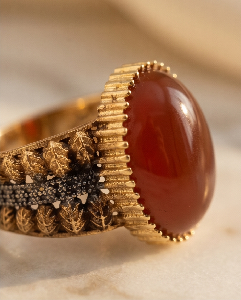 Beautiful Brown AQEEQ Ring/uk43
