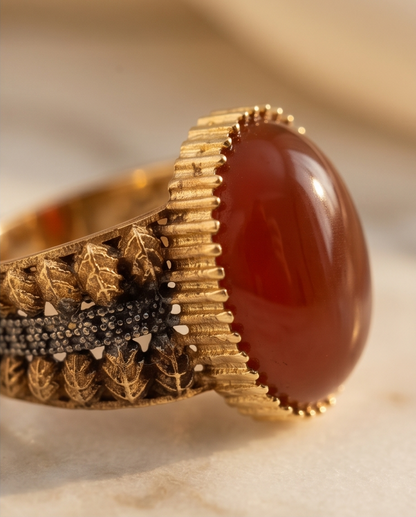 Beautiful Brown AQEEQ Ring/uk43