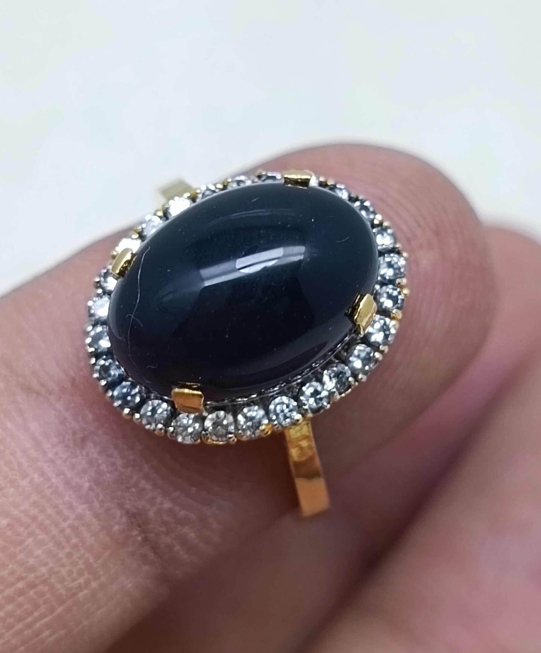 Black AQEEQ Stone Ring1180b