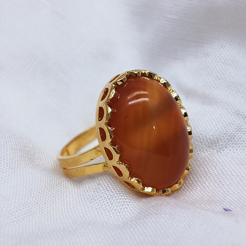 Aqeeq Brown Ring