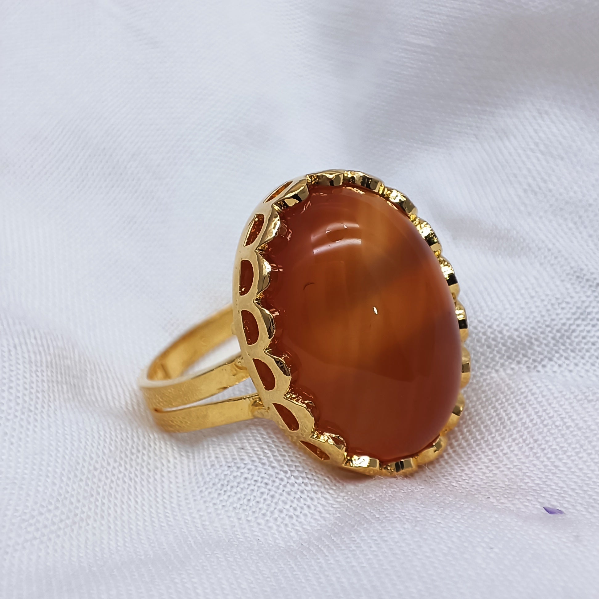 Aqeeq Brown Ring