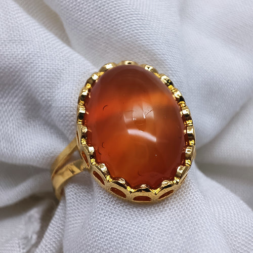 Aqeeq Brown Ring