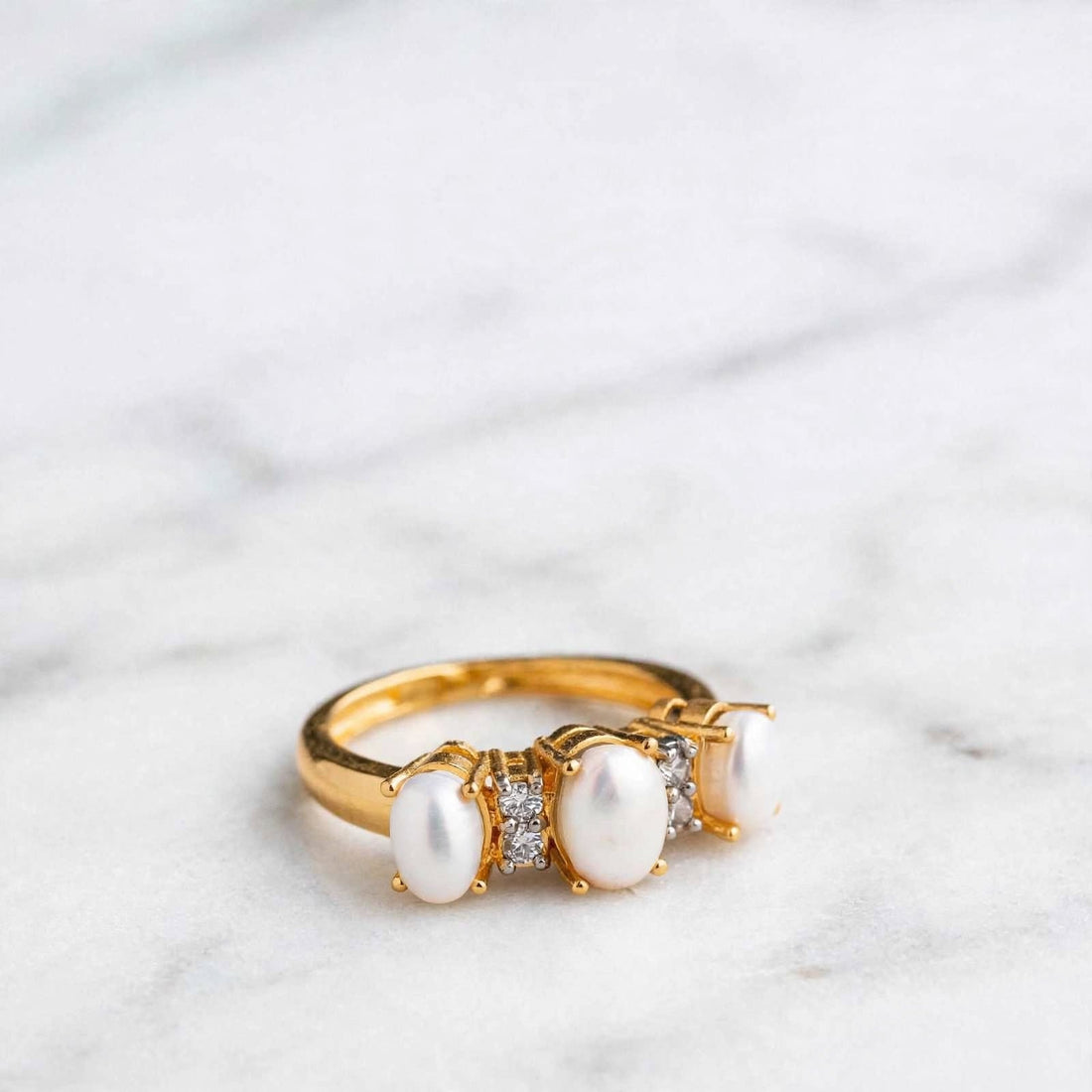 Triple Pearl Statement Ring