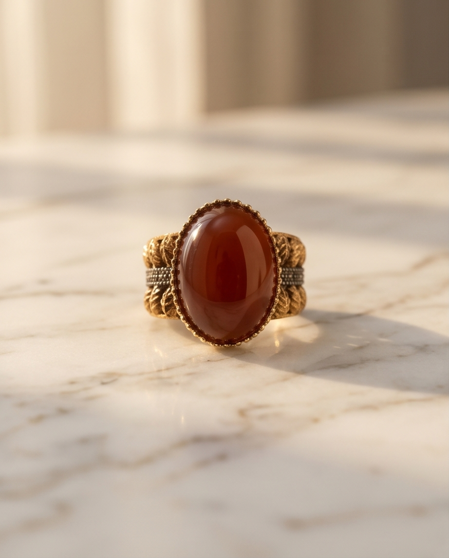 Beautiful Brown AQEEQ Ring/uk43