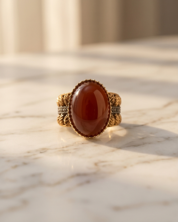 Beautiful Brown AQEEQ Ring/uk43