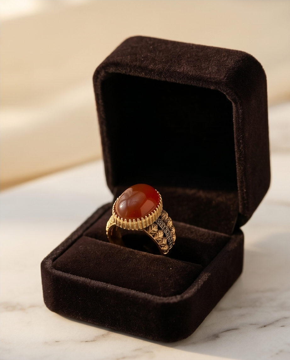 Beautiful Brown AQEEQ Ring/uk43