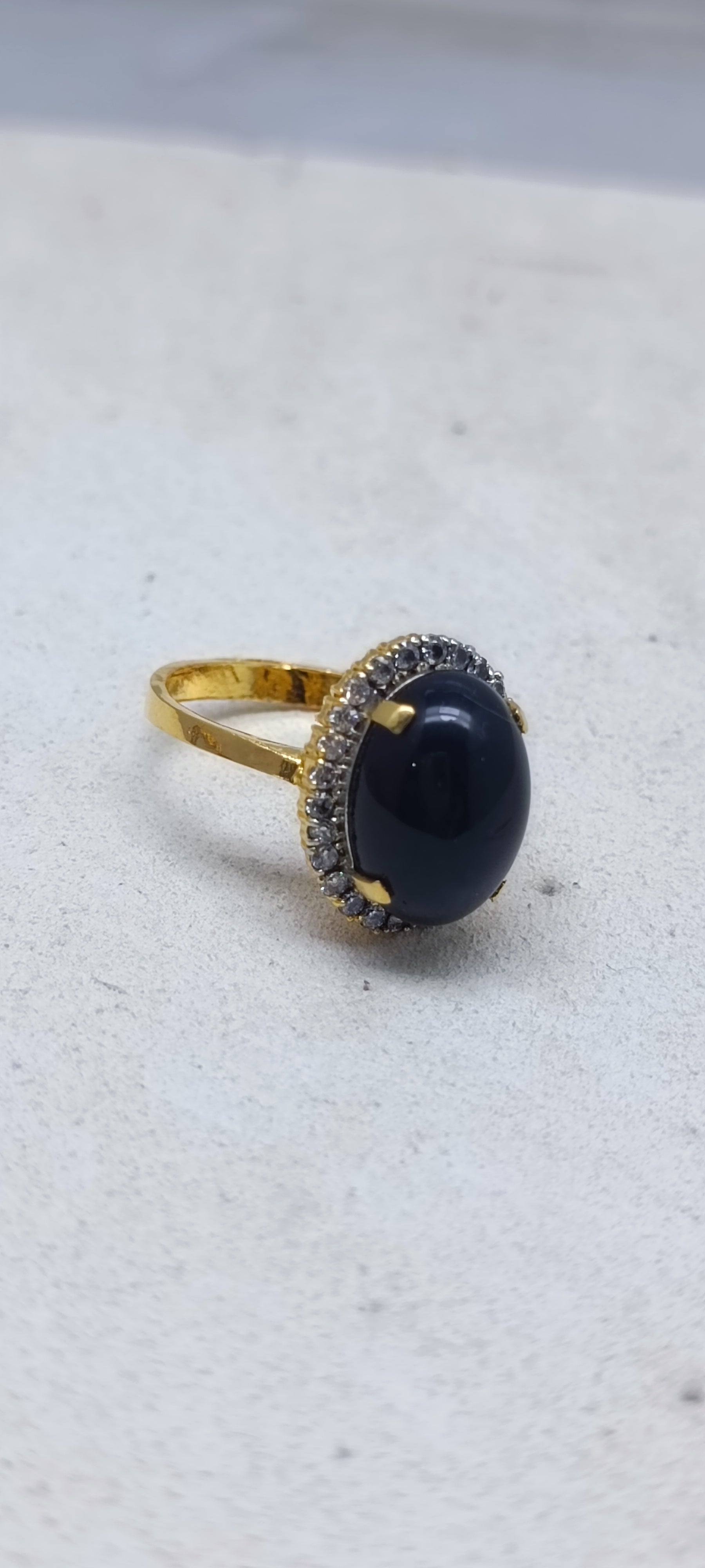 Black AQEEQ Stone Ring1180b