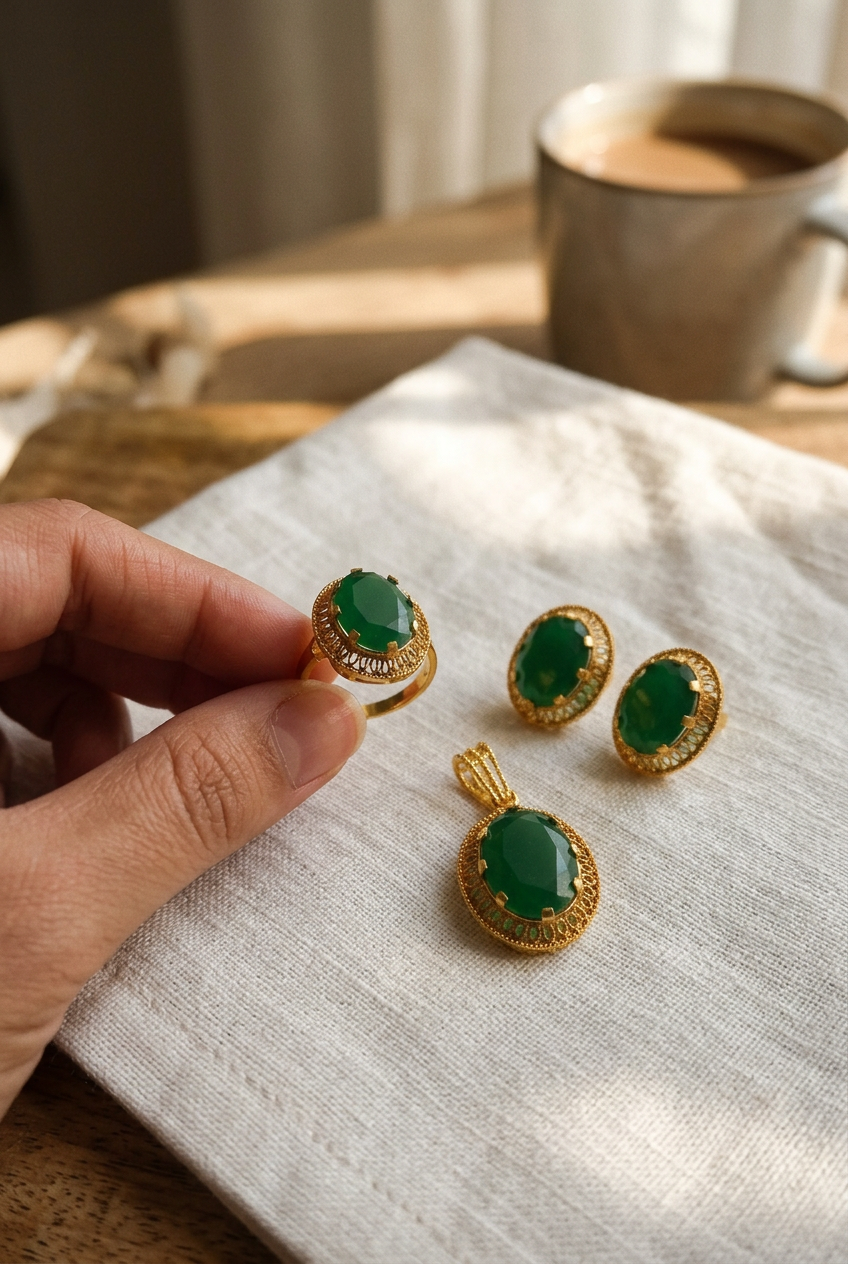 locket set  emrald