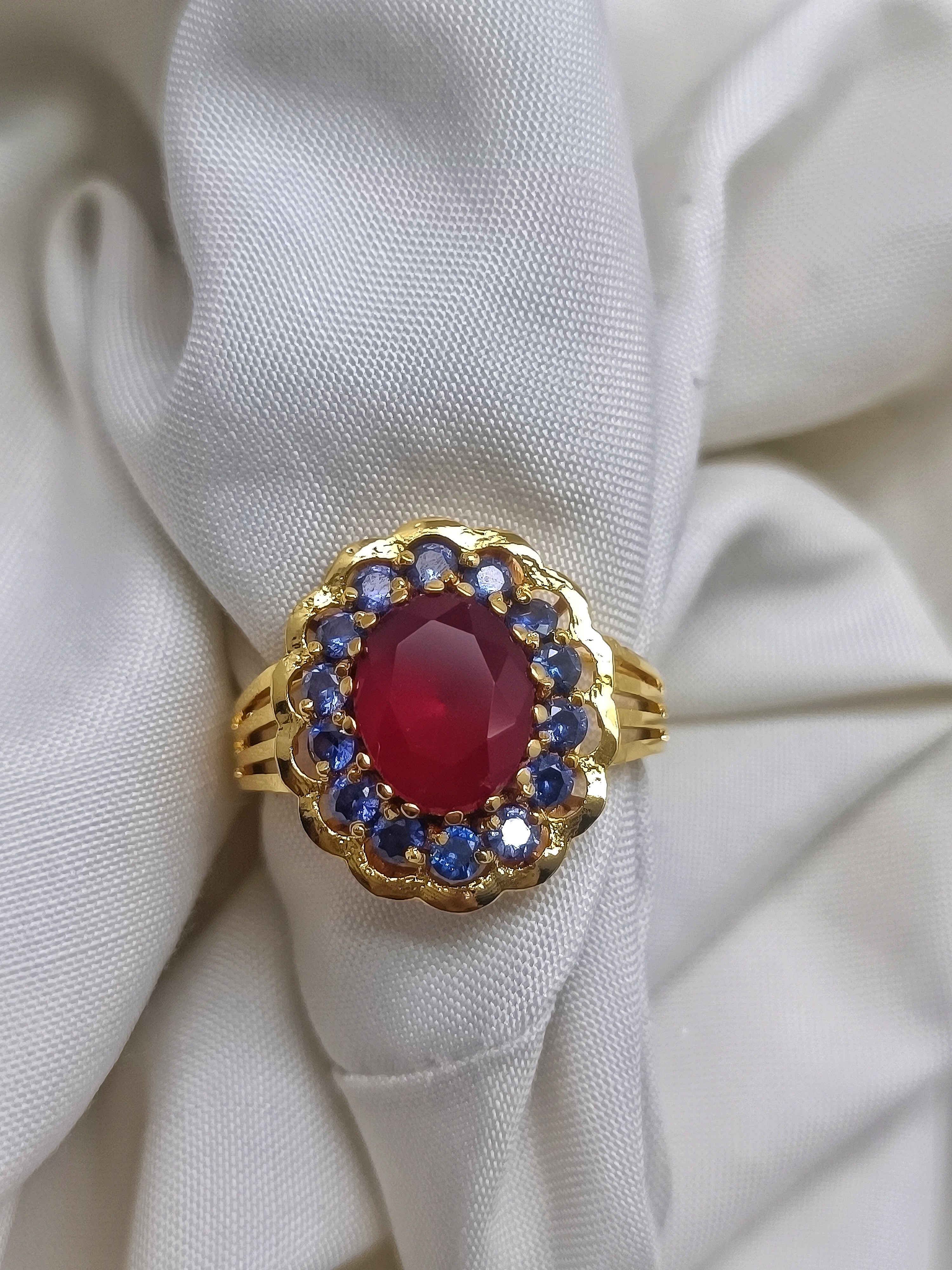 Blue sapphire  stone ring B1174