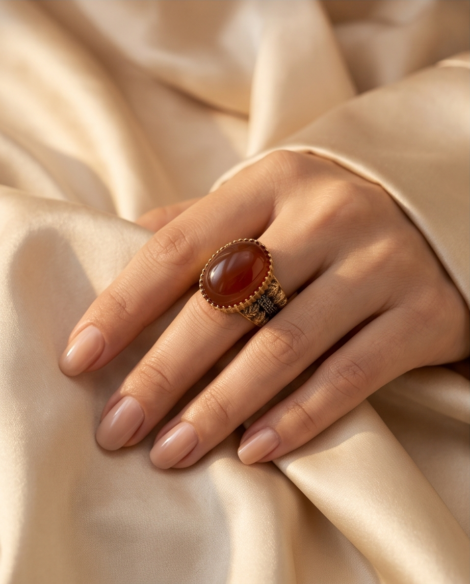 Beautiful Brown AQEEQ Ring/uk43