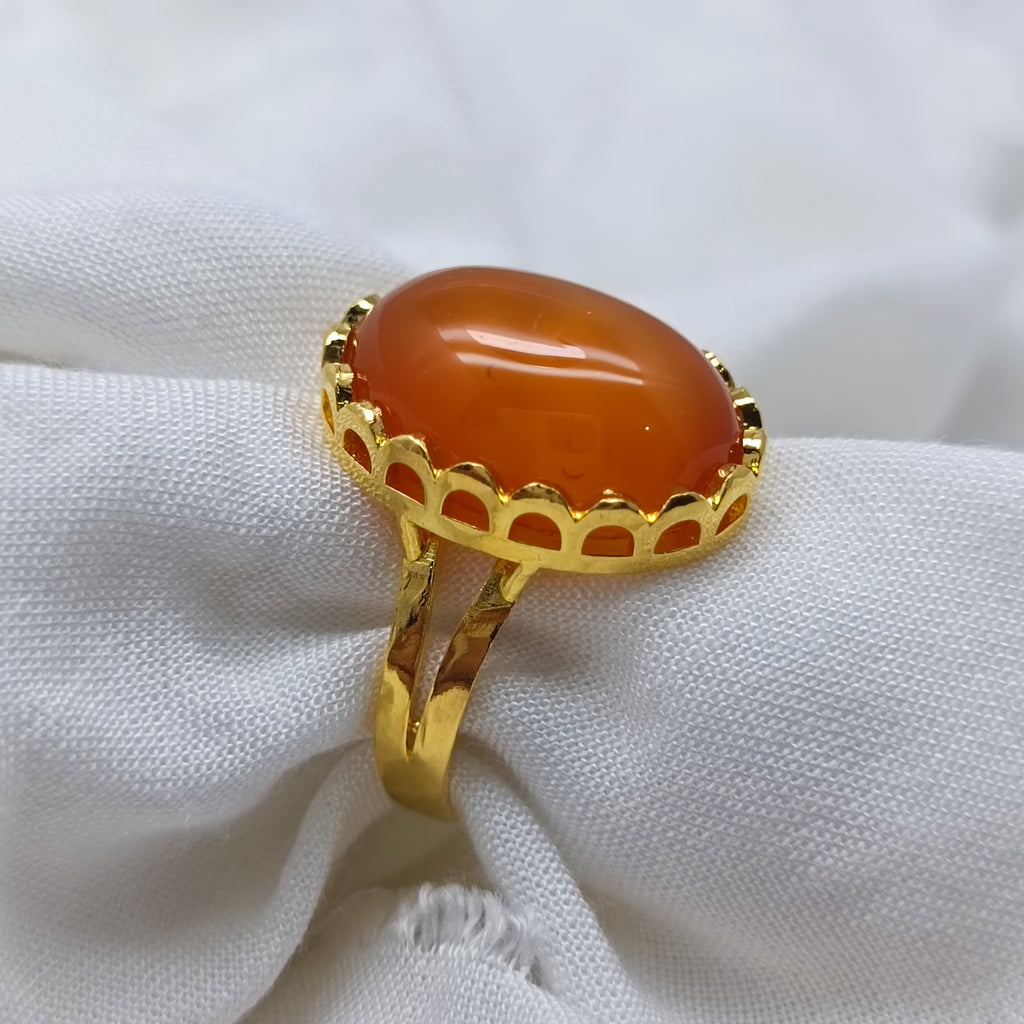 Aqeeq Brown Ring
