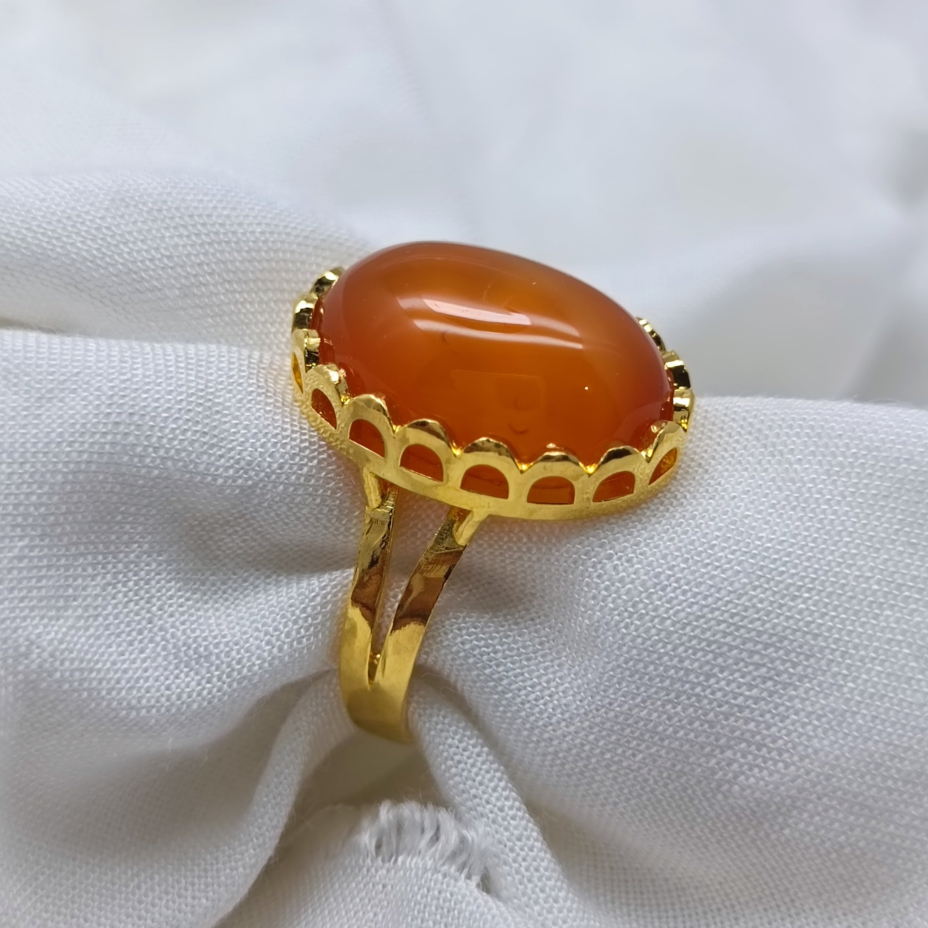 Aqeeq Brown Ring