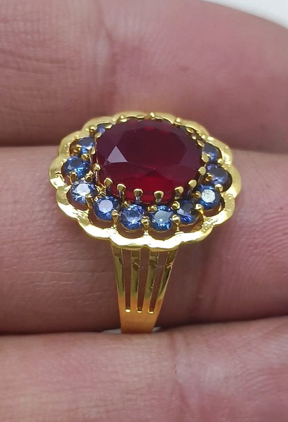 Blue sapphire  stone ring B1174