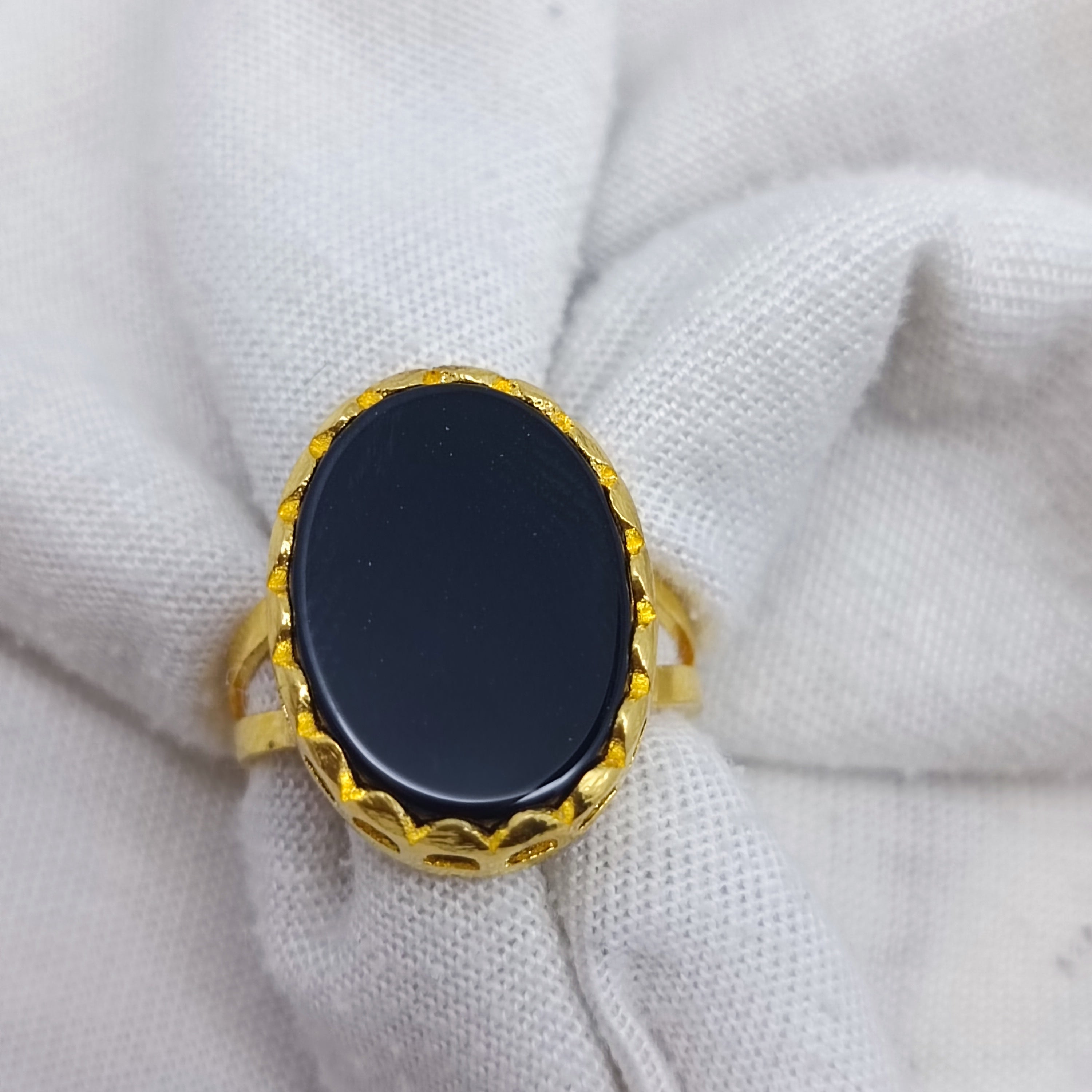 Beautiful black aqeeq ring 03