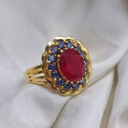 Blue sapphire  stone ring B1174