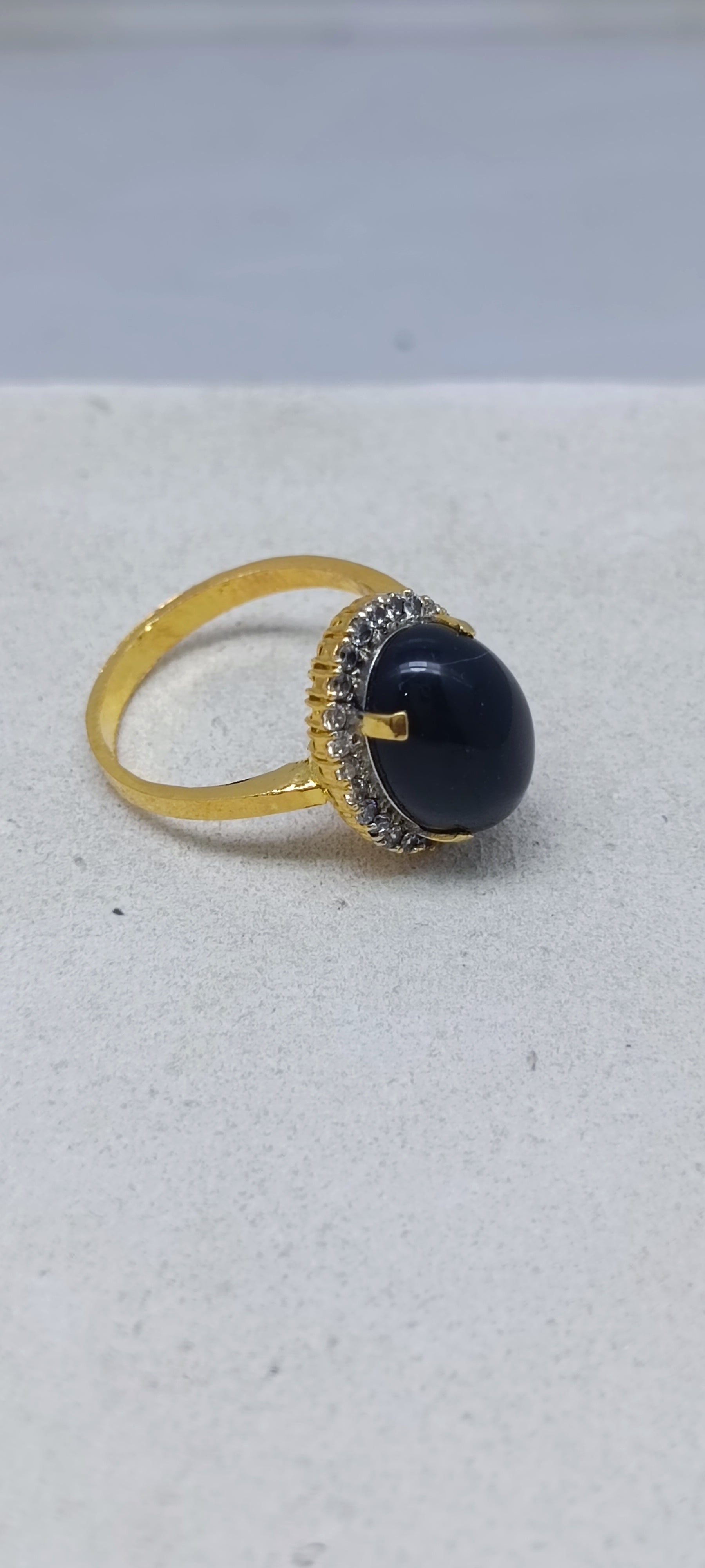 Black AQEEQ Stone Ring1180b
